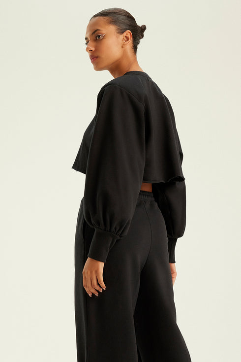 CROPPED SHOULDER PAD PRETO